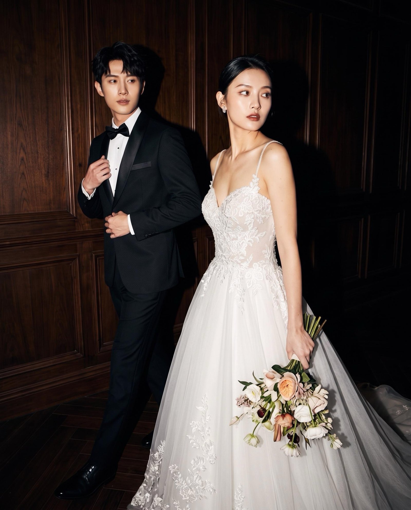 Bride in the Celine wedding gown, Singapore bridal boutique