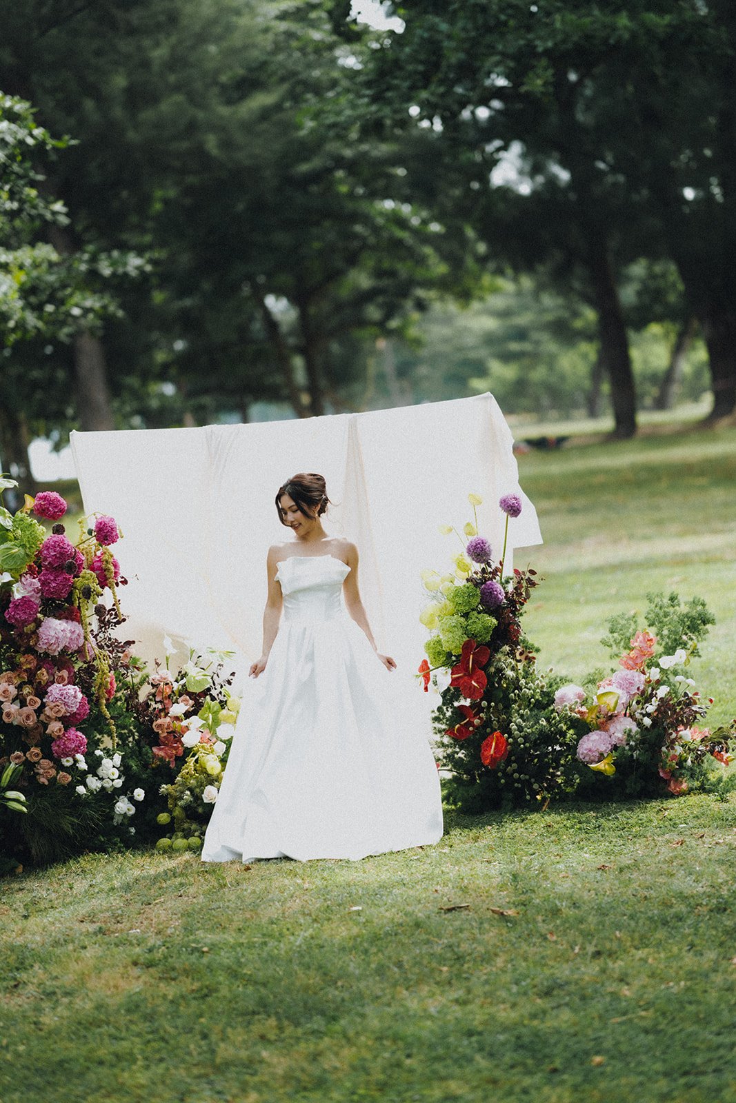 Selene wedding gown botanical garden styled shoot with Arde Botanica